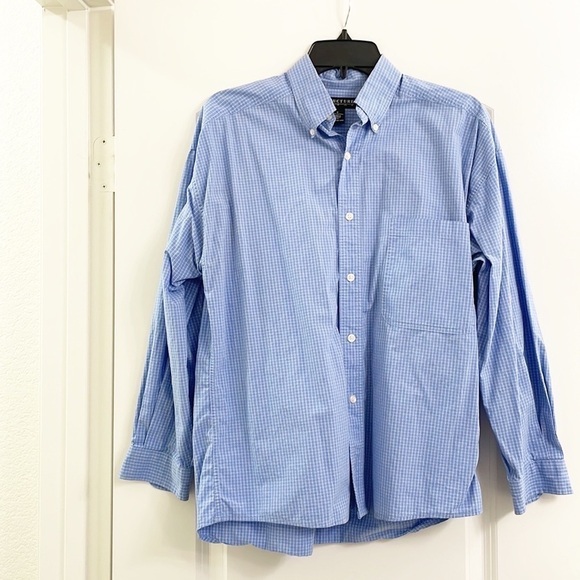 Structure blue/white plaid long sleeve button down shirt - Picture 1 of 4